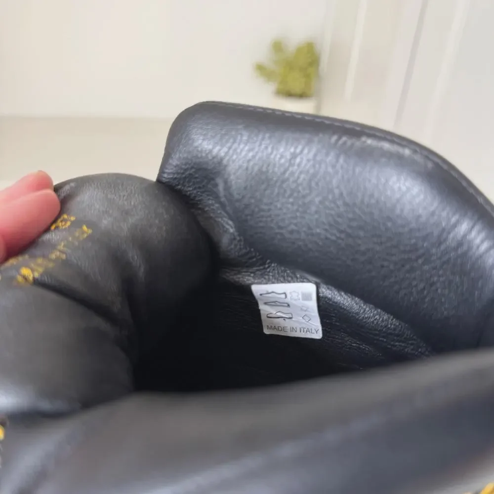 Ganni Green Leather Colorblock Bruna Trekking Hiking Boots Size 7 - Picture 10 of 10